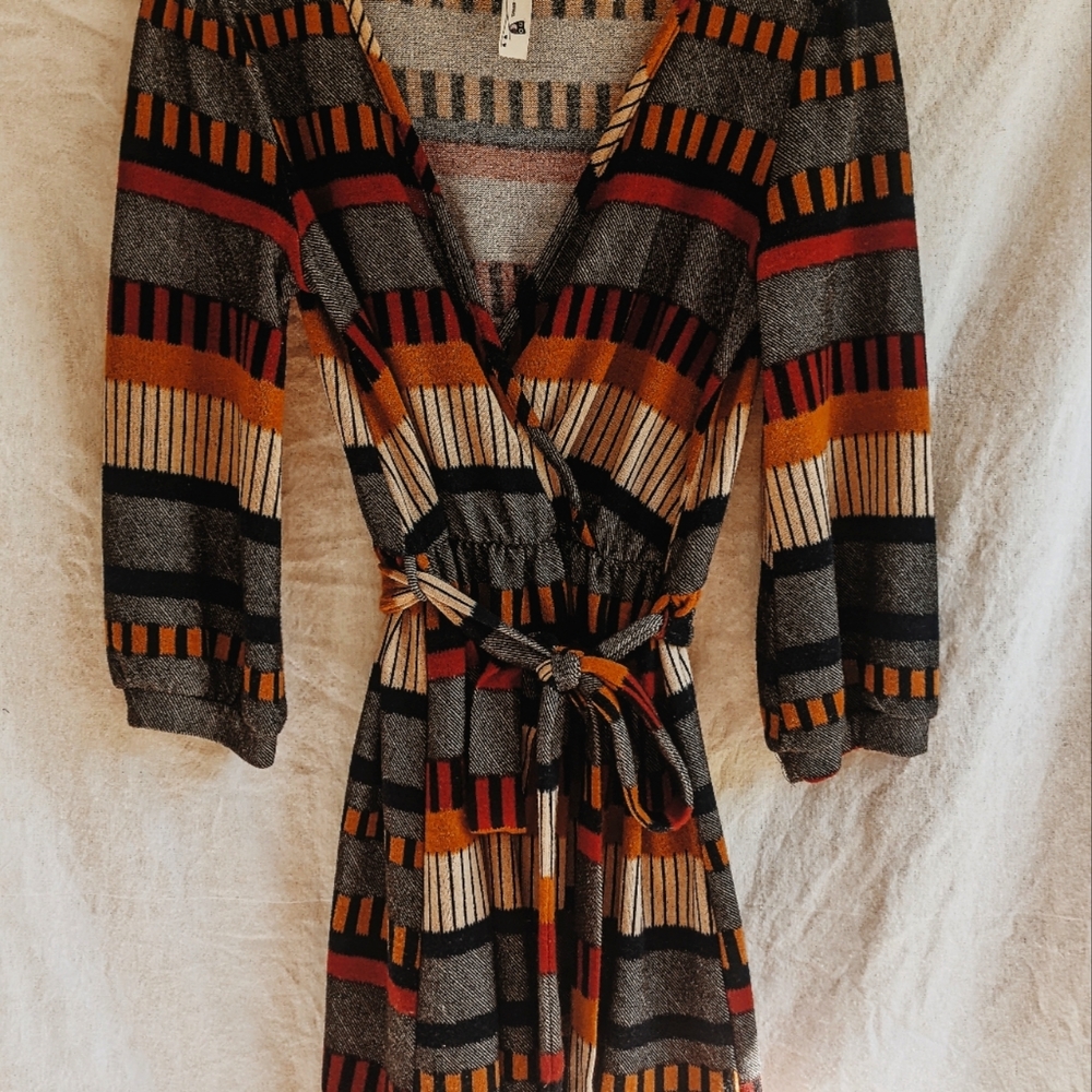 Pink owl, colorful dress size small